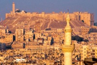 لقطة عامة لمدينة حلب تظهر فيها قلعة حلب الشهيرة