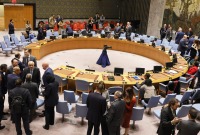 جلسة سابقة في مجلس الأمن للتصويت على مشروع قرار يطالب بوقف إطلاق النار في غزة - AFP