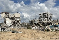 جانب من الدمار شمالي غزة عقب انسحاب قوات الاحتلال ـ الأناضول
