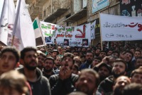 مظاهرة مناهضة لـ "هيئة تحرير الشام" في بنش بريف إدلب - إنترنت