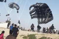Airdrop of aid into Gaza (AFP)