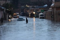 المياه تغمر شوارع مدينة أخترين بعد العاصفة المطرية