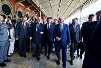الرئيس الألماني خلال زيارته إلى محطة سيركجي في إسطنبول (وسائل إعلام تركية)