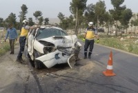 حادث سير على طريق الغزاوية غربي حلب - الدفاع المدني