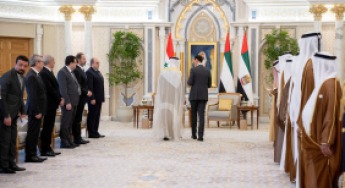 بشار الأسد يلتقي رئيس الإمارات الشيخ محمد بن زايد آل نهيان في أبوظبي