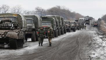 قافلة عسكرية للجيش الروسي في أوكرانيا