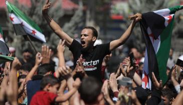 مظاهرات في الشمال السوري رافضة للتصالح مع النظام السوري - AFP
