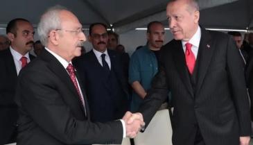 الرئيس رجب طيب أردوغان، وزعيم حزب الشعب الجمهوري المعارض كمال كليتشدار أوغلو (الأناضول)