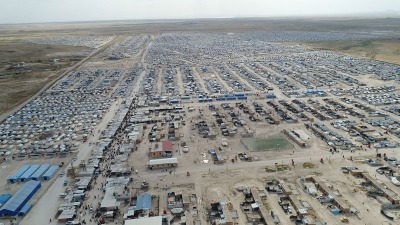 صورة جوية لمخيم الهول بريف الحسكة شرق شمالي سوريا أيار 2019 - مصدر الصورة وكالة هاوار.jpg