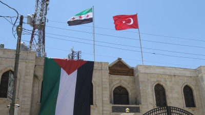 تضامناً مع القدس وغزة.. علم فلسطين على مبنى المجلس المحلي باعزاز