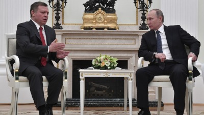 لقاء يجمع بوتين مع ملك الأردن عبد الله الثاني لمناقشة الملف السوري
