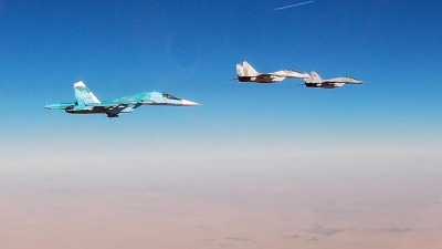 طائرتا سوخوي تابعتين لسلاح الجو الروسي 