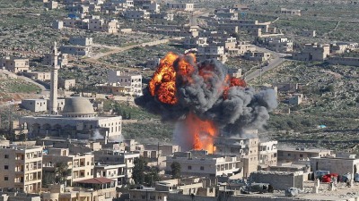 قصف روسي غربي حلب- المصدر: الإنترنت