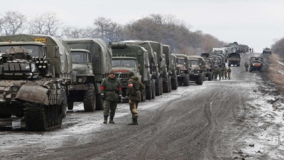 قافلة عسكرية للجيش الروسي في أوكرانيا