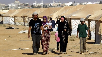 مخيمات اللاجئين السوريين في الأردن - AFP