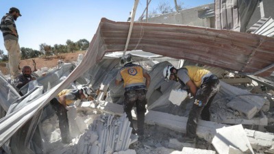 آثار قصف جوي روسي استهدف ريف إدلب - 8 من أيلول 2022 (الدفاع المدني السوري)