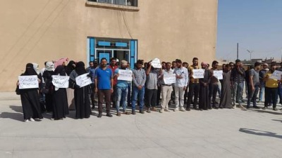 إضراب المعلمين في الشدادي بالحسكة (تلفزيون سوريا)