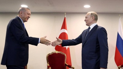الرئيس التركي رجب طيب أردوغان والرئيس الروسي فلاديمير بوتين (رويترز)