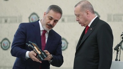 حقان فيدان ورجب طيب أردوغان
