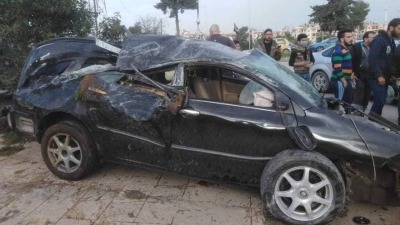 حادث سير سابق على طريق حلب الجديدة - 31 آذار 2020 (إنترنت)