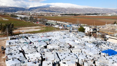 مخيم للاجئين السوريين في منطقة بر إلياس اللبنانية