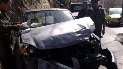 حادث سير سابق على طريق الربوة بدمشق - 31 من شباط 2022 (الوطن)