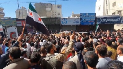 تشييع الناشط محمد أبو غنوم في مدينة الباب (تلفزيون سوريا)