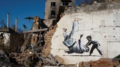 جدارية لهزيمة بوتين في أوكرانيا