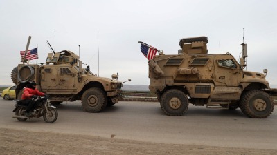 قافلة عسكرية أميركية في مناطق سيطرة "قسد" شمال شرقي سوريا - AFP