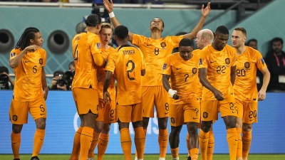 لاعبوا منتخب هولندا في لقاء الإكوادور - الدوحة قطر -مونديال كأس العالم2022