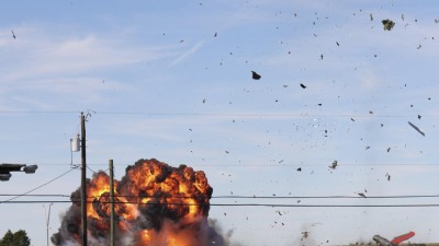  لحظة تصادم طائرتين خلال عرض جوي في ولاية تكساس جنوبي الولايات المتحدة