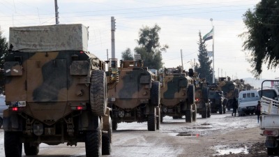 رتل للجيش التركي يدخل الأراضي السورية من معبر جرابلس الحدودي (إنترنت)