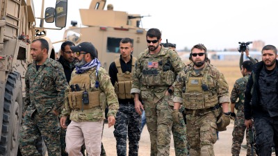 قوات أميركية وقسد شمال شرقي سوريا 