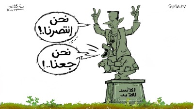 في تدقيق مشاهد انتصار الأسد على الشاشات