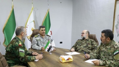 وزير الدفاع في الحكومة المؤقتة وقادة الفيالق الثلاثة في الجيش الوطني السوري