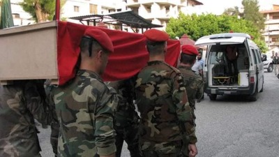 تشييع ضابط أمن من قوات النظام السوري في الساحل السوري