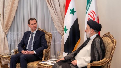 بشار الأسد والرئيس الإيراني إبراهيم رئيسي - سانا