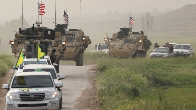 قسد برفقة قوات أميركية شمال شرقي سوريا ـ رويترز
