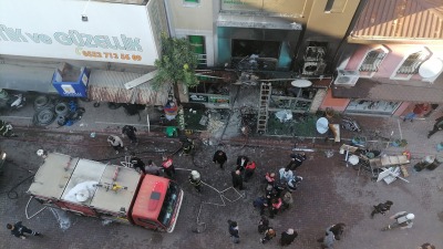 مكان وقوع حادثة انفجار أسطوانة الغاز في ولاية أيدن (Yeni Şafak)