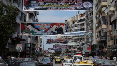 صور بشار الأسد في اللاذقية قبيل الانتخابات الرئاسية- تاريخ الصورة: 19 أيار 2014