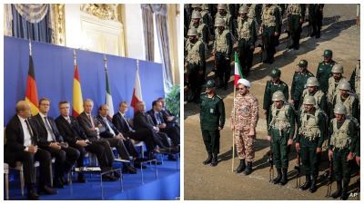الحرس الثوري الإيراني، وزراء من دول الاتحاد الاوروبي (الإنترنت)