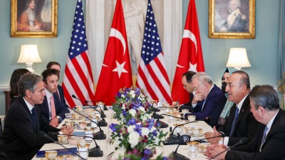 وزير الخارجية التركي يلتقي مع نظيره الأميركي 
