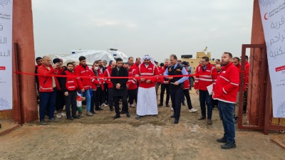 مدير قطاع الإغاثة والتنمية الدولية في الهلال الأحمر القطري خلال افتتاح قرية التراحم – 17 كانون الثاني 2023