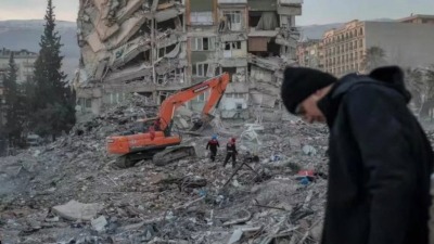 جانب من الدمار الذي خلفه الزلزال جنوبي تركيا (وسائل إعلام تركية)
