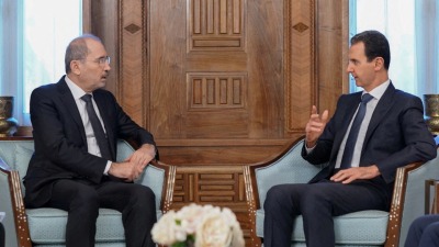 وزير الخارجية الأردني أيمن الصفدي يزور بشار الأسد عقب الزلزال ـ رويترز