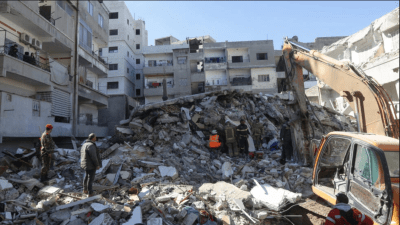 بناء مدمر في مدينة جبلة بريف اللاذقية - مواقع التواصل