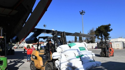المساعدات السعودية في مطار حلب الدولي