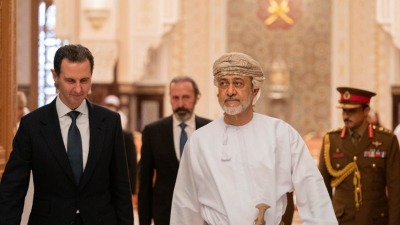 سلطان عمان هيثم بن طارق آل سعيد ورئيس النظام السوري بشار الأسد (سانا)