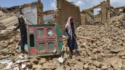 آثار زلزال سابق ضرب ولاية خوست جنوب شرقي أفغانستان – 23 حزيران 2022 (AFP)