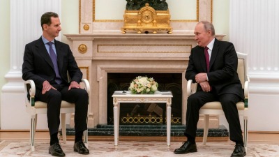 الرئيس الروسي فلاديمير يوتين ورئيس النظام بشار الأسد في موسكو- 16 من آذار (رئاسة الجمهورية)